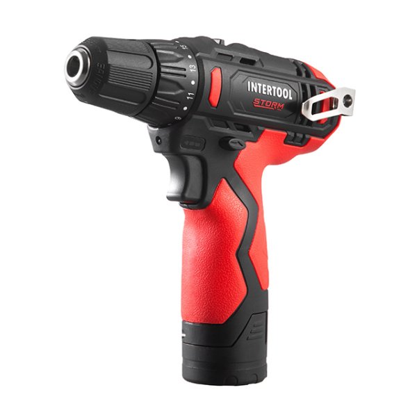 Дриль-шурупокрут акумуляторний, 12 В, 30 Nm, 0-350/0-1300 об/хв, патрон 0,8-10 мм, 2,0 Аг INTERTOOL WT-0310
