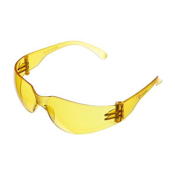 Окуляри захисні, жовті, лінзи полікарбонат, заушники полікарбонат, захист від удару INTERTOOL SP-0084