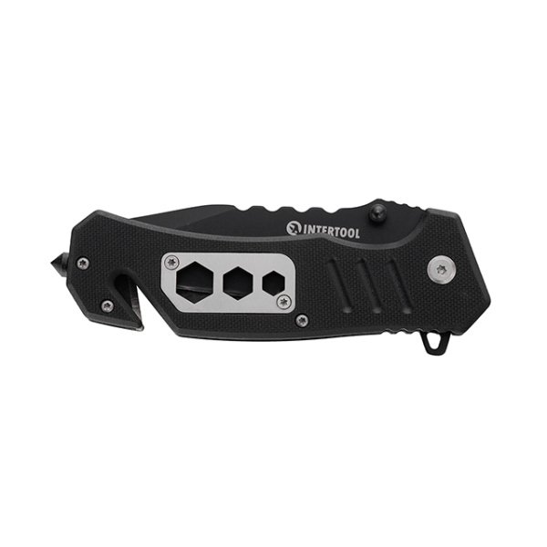 Ніж складаний, 83 мм, з лезом для розрізання ременів INTERTOOL HT-0599