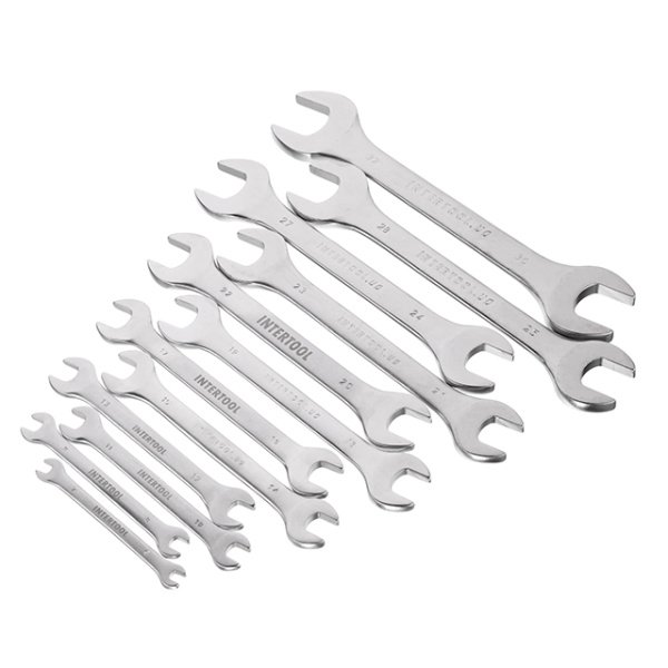 Набір ключів ріжкових, 12 шт., 6-32 мм, Cr-V INTERTOOL HT-1003