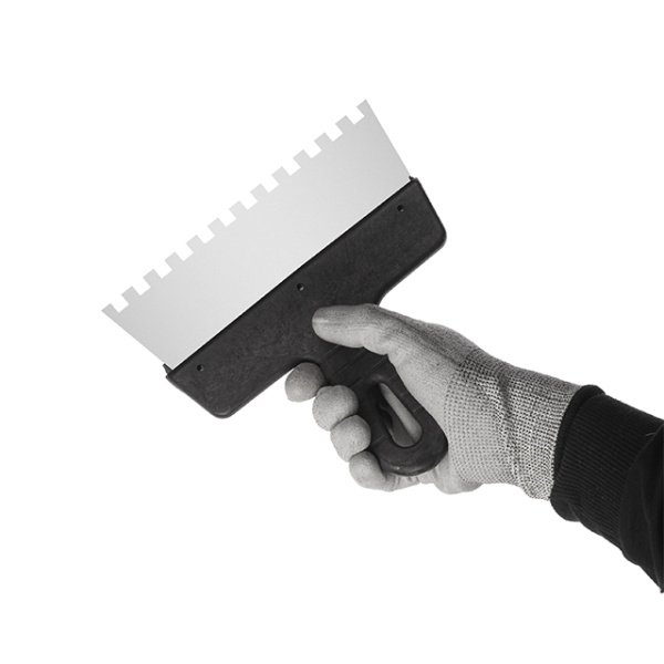 Шпатель із нержавіючої сталі, 200 мм, зуб: 8×8 мм INTERTOOL KT-2208