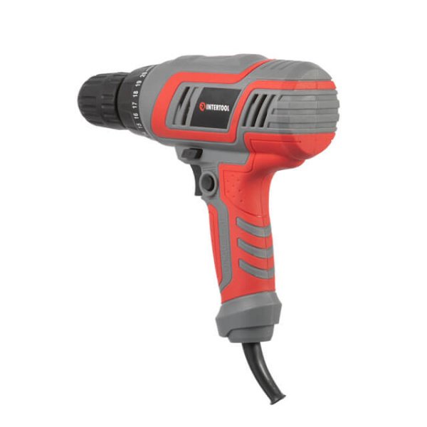 Дриль-шурупокрут електричний 320 Вт, 220 В, 0-750 об/хв., 0.8-10 мм, 10 Нм INTERTOOL DT-0103
