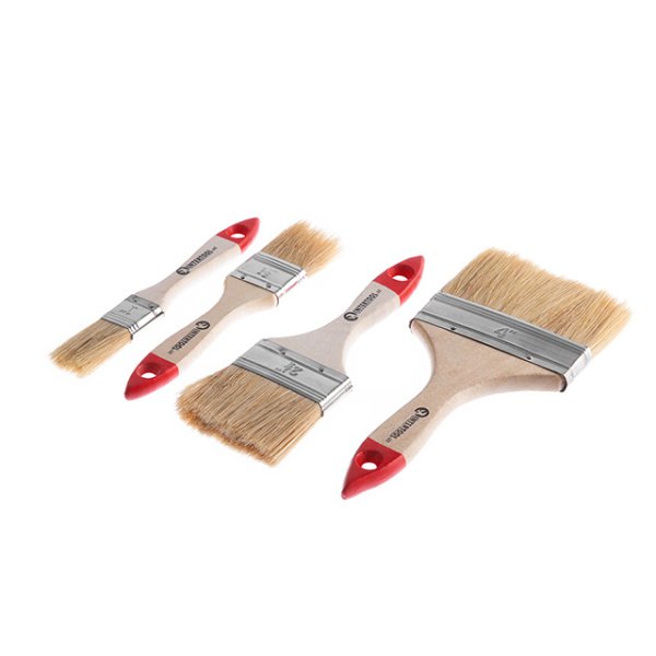 Набір пензлів флейцевих, 4 шт. (25, 36, 63, 102 мм) INTERTOOL KT-1004