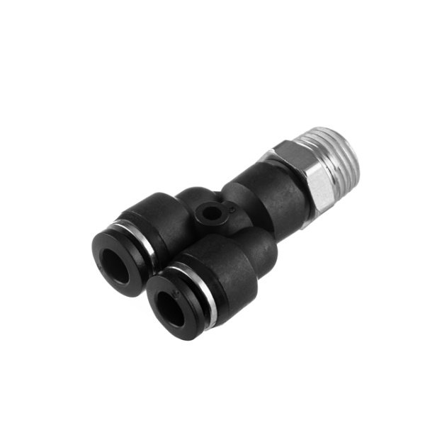 З'єднання цангове Y-образне для поліуретанових та ін. шлангів 6×6 мм, 1/4" зовнішня різьба INTERTOOL PT-2376