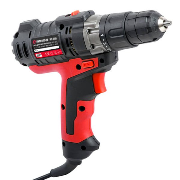Дриль-шурупокрут електричний 420 Вт, 0-500/0-1800 об/хв., 0.8-10 мм, макс. крутний момент 20 Нм INTERTOOL WT-0104