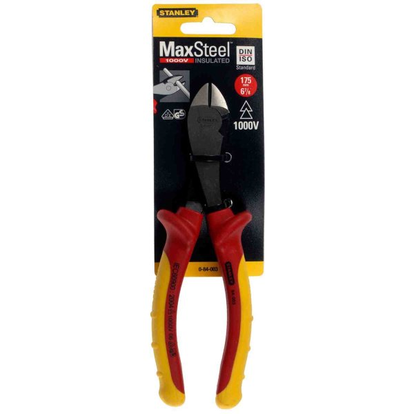 Кусачки MaxSteel VDE 1000V діагональні ізольовані довжиною 180 мм STANLEY 0-84-003