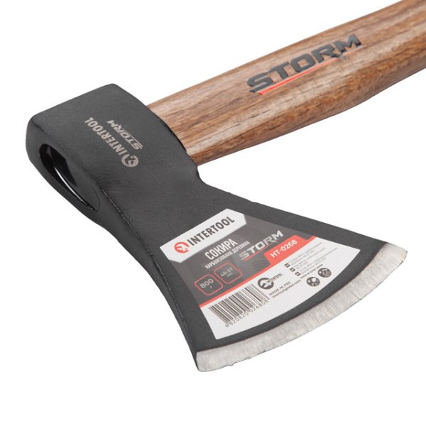 Сокира 800 г, карбонізована ручка, 48-57 HRC STORM INTERTOOL HT-0268