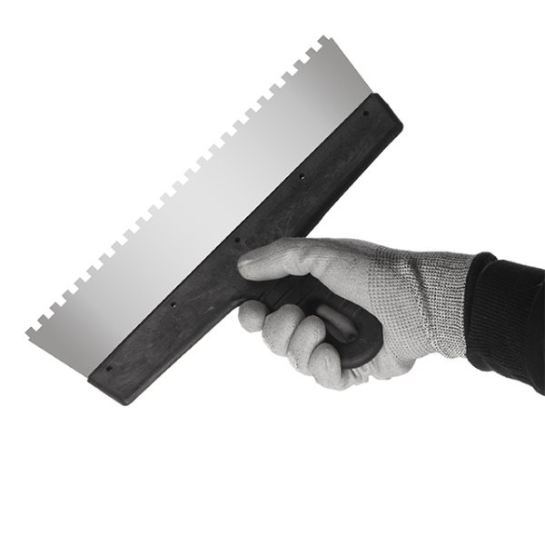 Шпатель із нержавіючої сталі, 300 мм, зуб: 6×6 мм INTERTOOL KT-2306