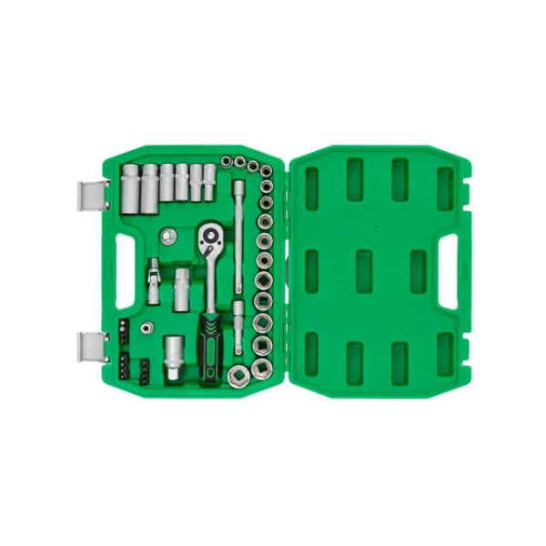 Набір інструментів, 3/8", 39 од., головки: 8-22 мм, біти 11 од., кейс INTERTOOL ET-6039SP