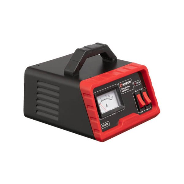 Пристрій зарядний для акумуляторів 6/12 В, 3/6 А, 4-60 Аг, з трансформатором INTERTOOL AT-3033