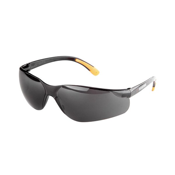 Окуляри захисні, затемнені, лінзи полікарбонат, заушники полікарбонат, захист від удару INTERTOOL SP-0088