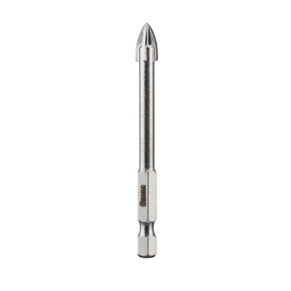 Свердло по склу та кераміці 8 мм HEX 1/4'' (6.35 mm) INTERTOOL SD-0288