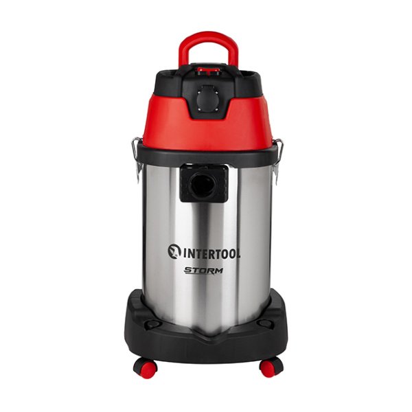 Пилосос будівельний, 1,4 кВт, 2 Stage, >20кПа, бак 30 л нержавіюча сталь 201, розетка, HEPA фільтр,  шланг 4 м, STORM INTERTOOL WT-1430