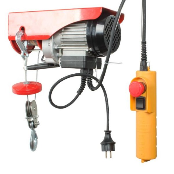 Лебідка електрична, 230 В, 0,5 кВт, 125/250 кг, трос: 3,0 мм × 12 м INTERTOOL GT1481