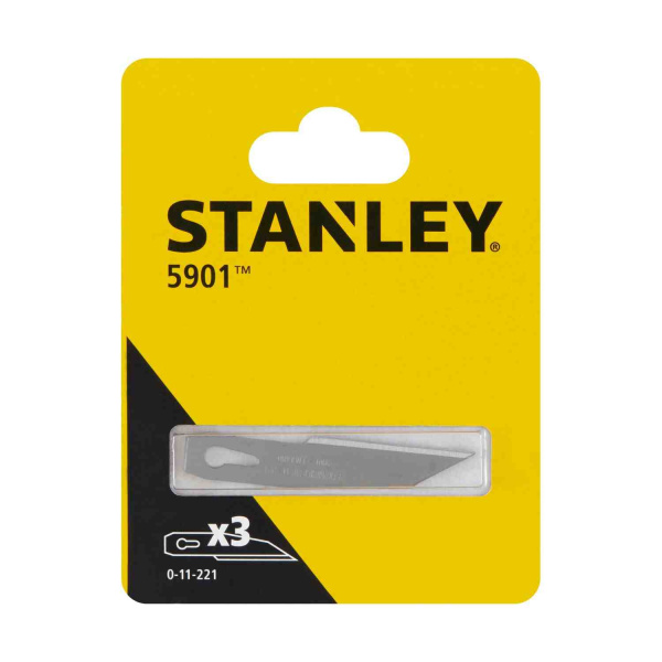 Леза запасні 5901 для ножів для виробних робіт, 3 штуки STANLEY 0-11-221