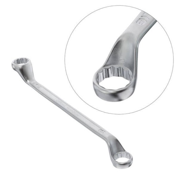 Ключ накидний 24-27 мм CrV, покриття сатин-хром PROF DIN3113 INTERTOOL XT-1224