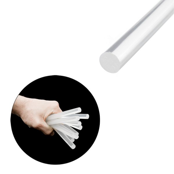 Комплект клейових стрижнів прозорих, 11,2×200 мм, уп. 1 кг INTERTOOL RT-1015