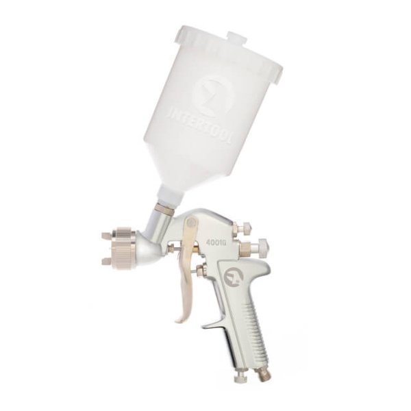 Фарбопульт пневматичний HP, форсунка: 1,4 мм, верхній пластиковий бачок: 600 мл, 5 бар INTERTOOL PT-0112