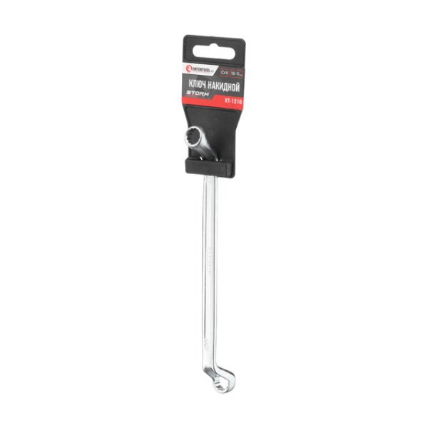 Ключ накидний, 10-11 мм, Cr-V, покриття сатин-хром, DIN838, STORM INTERTOOL XT-1210