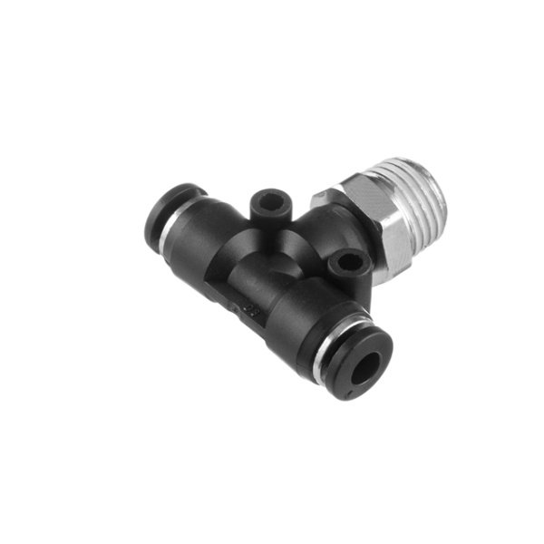 З'єднання цангове Т-образне для поліуретанових та ін. шлангів 4×4 мм, 1/4" зовнішня різьба INTERTOOL PT-2350