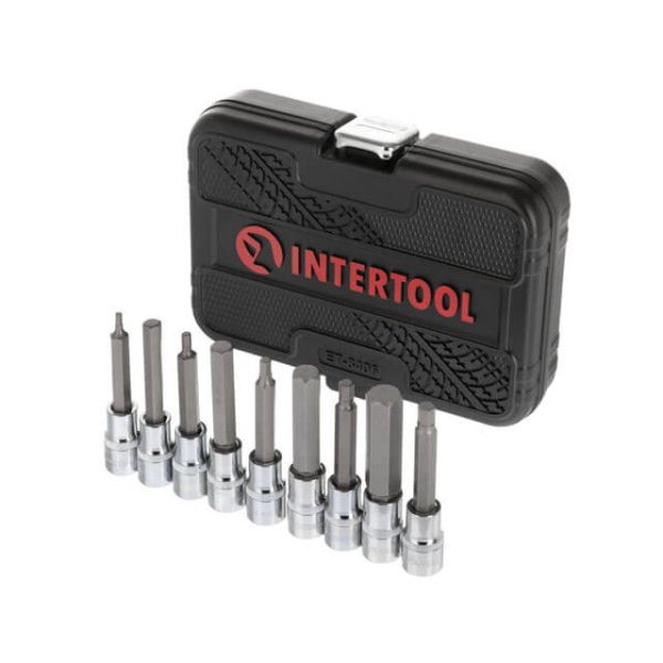 Набір біт HEX у кейсі, 1/2", S2, H4-H17, 100 мм, STORM INTERTOOL ET-8406