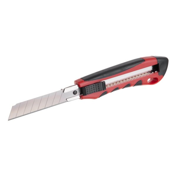 Ніж з відламним лезом 18 мм, металева напрямна, протиковзний корпус, подрібнювач INTERTOOL HT-0506