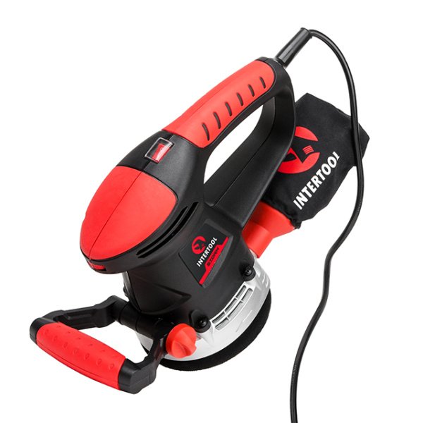 Шліфмашина эксцентрикова, 480 Вт, 4000-14000 об/хв, 125 мм, хід ексцентрика 2.3 мм INTERTOOL WT-0542