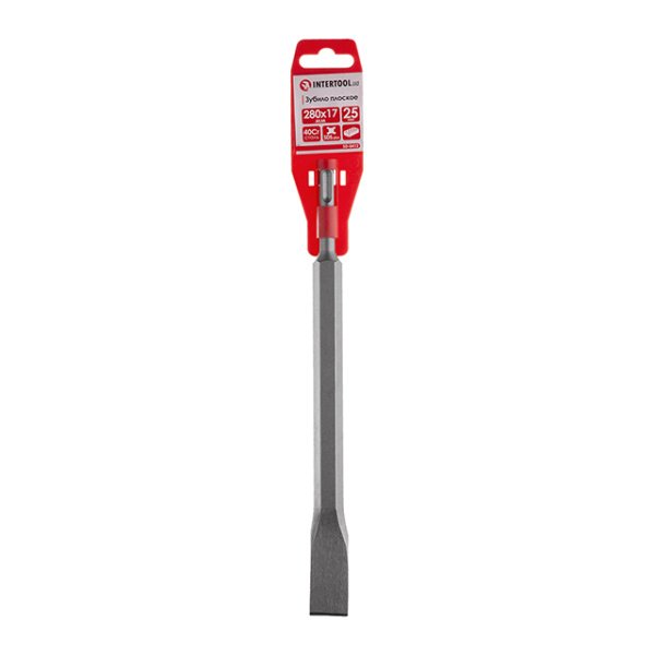 Зубило плоске, SDS-Plus, 25 мм, 280×17 мм INTERTOOL SD-0412