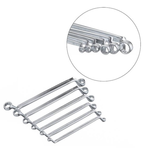 Набір ключів накидних, 6 шт., 6-17 мм, Cr-V, DIN838, STORM INTERTOOL XT-1201