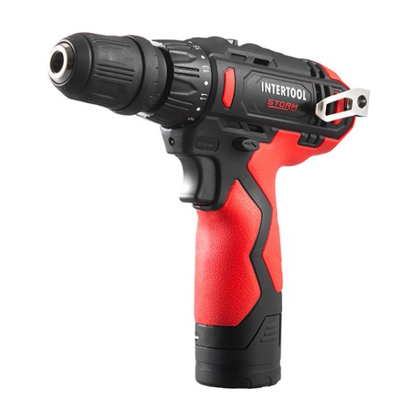 Дриль-шурупокрут акумуляторний, 12 В, 30 Nm, 0-350/0-1300 об/хв, патрон 0,8-10 мм, 2,0 Аг, знімний патрон INTERTOOL WT-0318