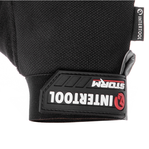Рукавиці зі спандексу, дихаючий матеріал, антиковзаюче покриття долоні, посилення на великому і вказівному пальцях, 10" (XL) STORM INTERTOOL SP-0181
