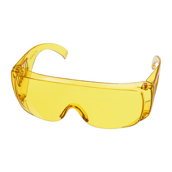Окуляри захисні, жовті, лінзи полікарбонат, заушники полікарбонат, захист від удару, оптичний клас 1 INTERTOOL SP-0082