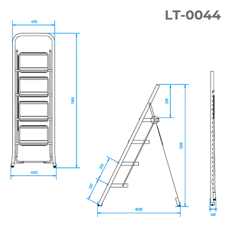Стрем'янка, 4 сходинки 300x200мм INTERTOOL LT-0044