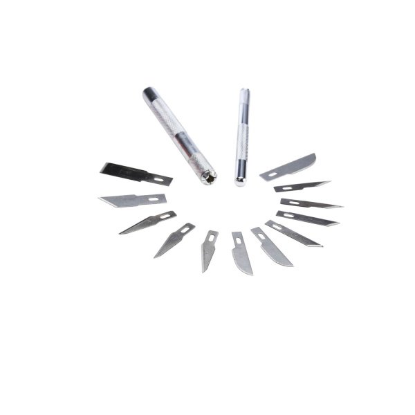 Набір скальпелів Hobby з двома ручками і 12-ма різними лезами STANLEY STHT0-73872