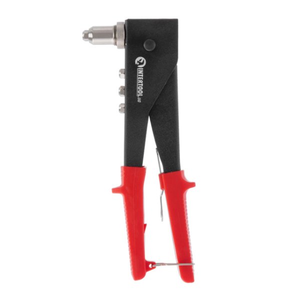 Пістолет заклепувальний, 260 мм, діаметр застосовуваної заклепки 2,4, 3,2, 4,0, 4,8 мм, з поворотом на 90° INTERTOOL RT-0002