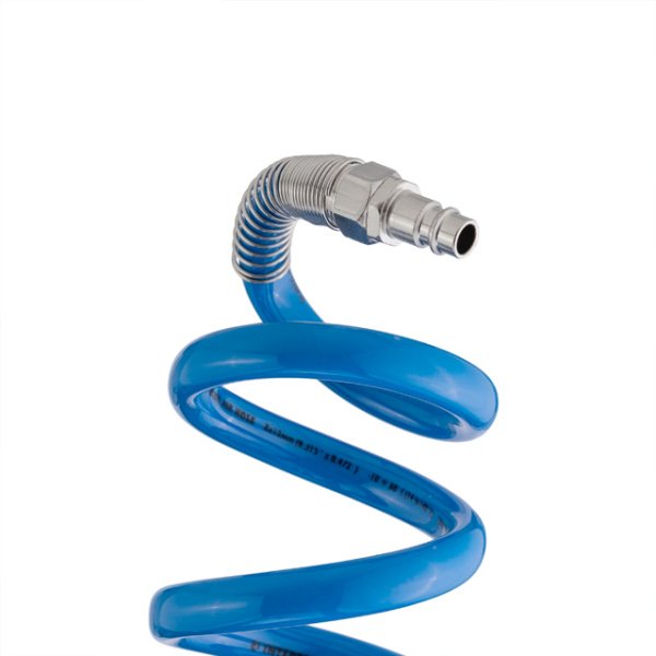 Шланг спіральний поліуретановий 8×12 мм, 5 м, зі швидкороз'ємними з'єднаннями INTERTOOL PT-1715