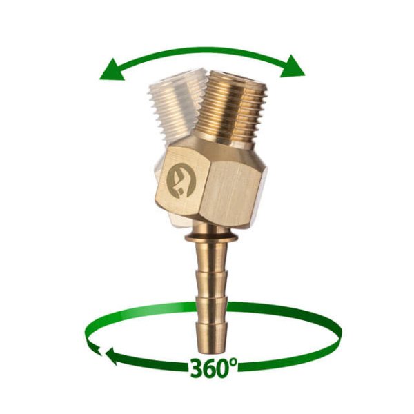 Шарнір поворотний, зовнішня різьба 1/4" на шланг 6 мм, латунь, STORM INTERTOOL PT-2204
