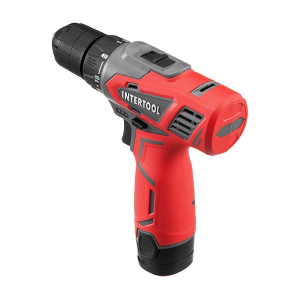 Дриль-шурупокрут акумуляторний 12 В, 30 Нм, 0-350/0-1300 об/хв., 0.8-10 мм, 1.5 Аг INTERTOOL DT-0310