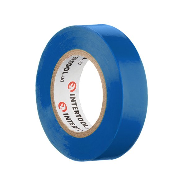 Стрічка ізоляційна 0.15mm * 17mm * 15m синя INTERTOOL IT-0015