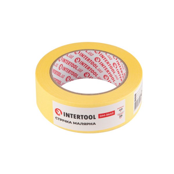 Стрічка малярська 38 мм, 40 м, жовта INTERTOOL DM-3840