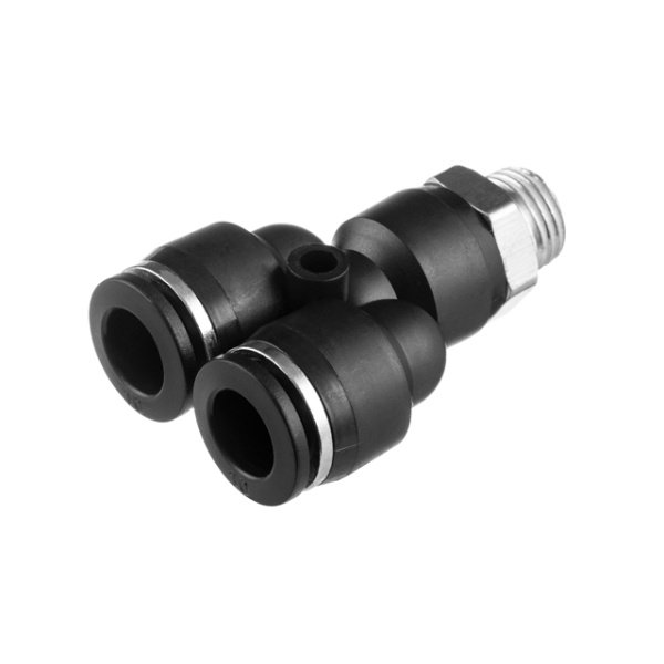 З'єднання цангове Y-образне для поліуретанових та ін. шлангів 10×10 мм, 1/4" зовнішня різьба INTERTOOL PT-2378