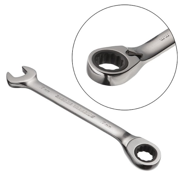 Ключ комбінований із тріскачкою 17 мм, CrV, PROF DIN3113 INTERTOOL XT-1317