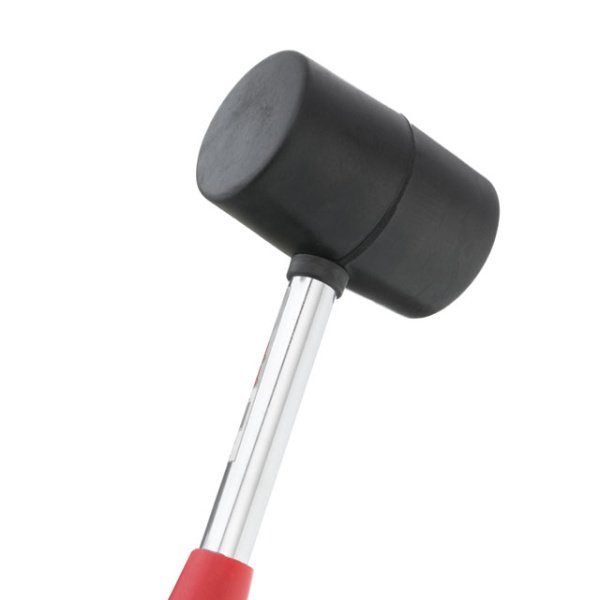 Киянка гумова 450г, 65 мм, чорна гума, металева ручка INTERTOOL HT-0231