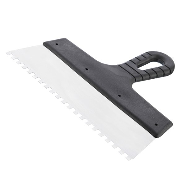 Шпатель із нержавіючої сталі, 250 мм, зуб: 6×6 мм INTERTOOL KT-2256