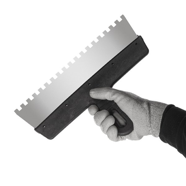 Шпатель із нержавіючої сталі, 300 мм, зуб: 8×8 мм INTERTOOL KT-2308