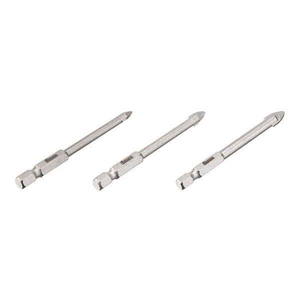 Набір свердел по склу та кераміці 5 + 6 + 8 мм HEX 1/4'' (6.35 mm) INTERTOOL SD-0293