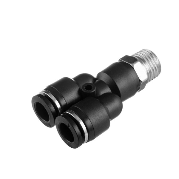 З'єднання цангове Y-образне для поліуретанових та ін. шлангів 8×8 мм, 1/4" зовнішня різьба INTERTOOL PT-2377