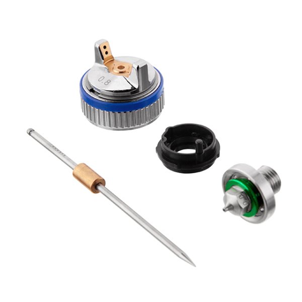 Комплект форсунки 0,8 мм для фарбопульта HVLP II mini PT-0128 (дюза, повітряна головка, голка) INTERTOOL PT-2105