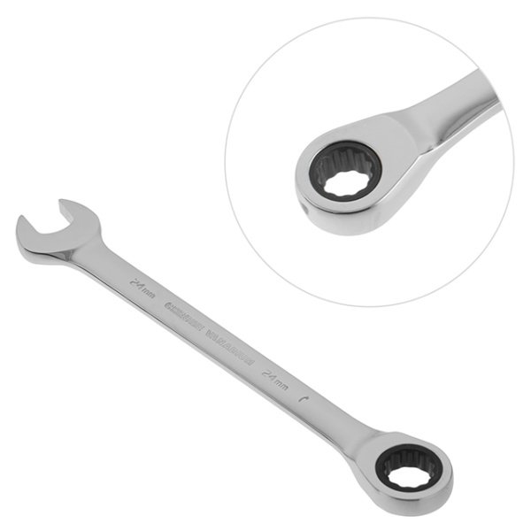 Ключ комбінований з тріскачкою 24 мм Cr-V PROF DIN3113 INTERTOOL XT-1364