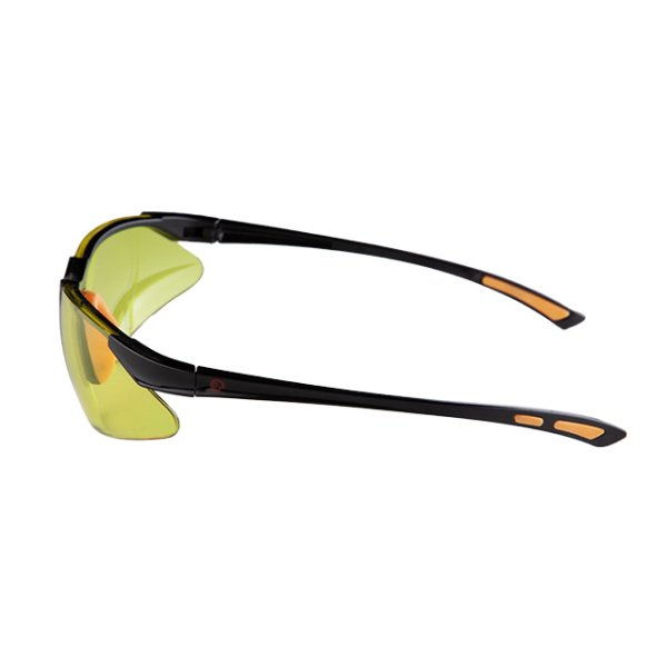 Окуляри захисні, жовті, лінзи полікарбонат, заушники чорні нейлонові, гумова накладка на ніс, захист від удару INTERTOOL SP-0096